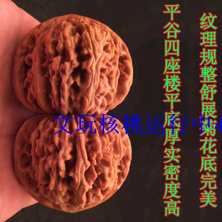2野生老树果45mm四座楼狮子头红皮压手圆润汉高楼平谷文把玩核桃