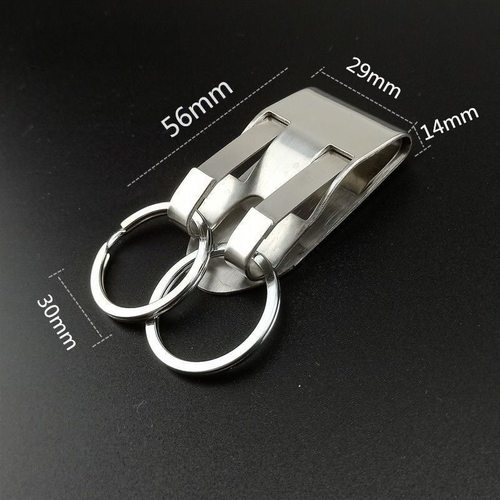 包邮日胜不锈钢双环钥匙扣