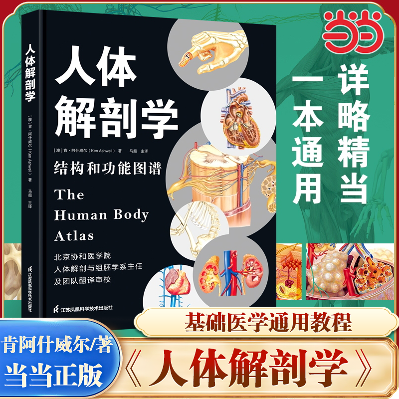 当当网 人体解剖学 彩色结构和功能图谱解刨书籍实用教材医学类系统系解构造专业图鉴江苏凤凰科技出版社骨骼肌肉体表3d