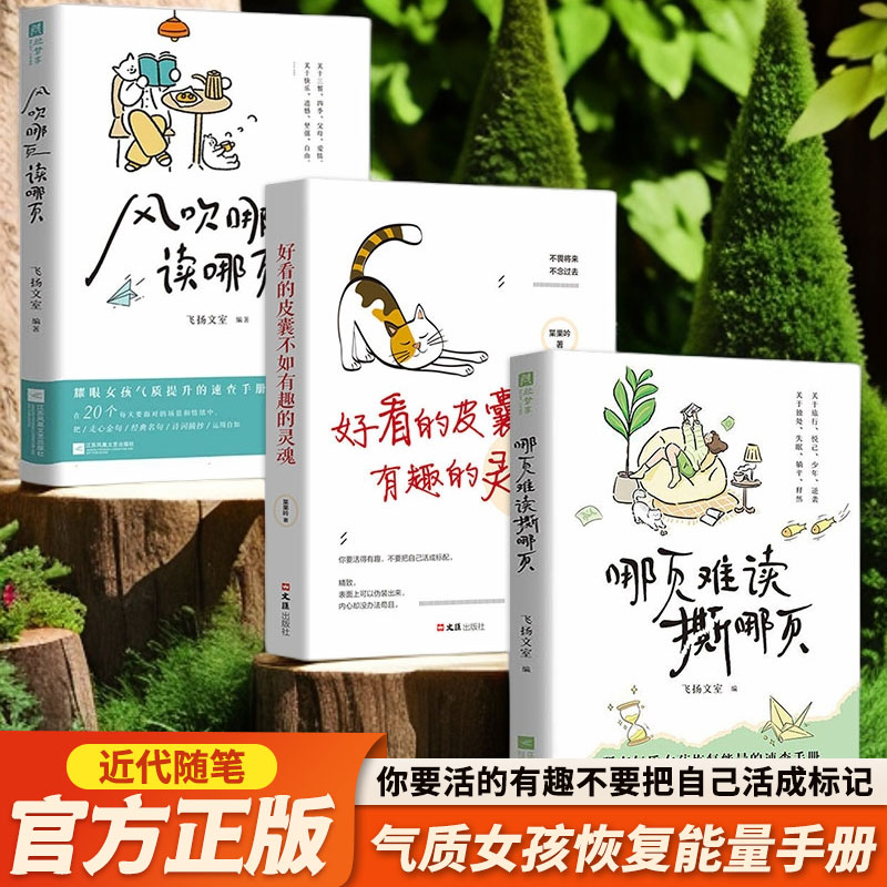 气质女孩恢复能量手册（全3册）风吹哪页读哪页 + 哪页难读撕哪页 + 好看的皮囊不如有趣的灵魂