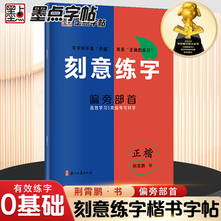 墨点字帖 刻意练字偏旁部首 正楷字帖荆霄鹏楷书练字帖成人练字硬笔书法速成控笔训练字帖钢笔临摹练字本