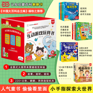 儿童3d立体翻翻书 礼盒装 婴幼儿情景体验认知绘本揭秘宝宝益智撕不烂 洞洞幼儿园早教书有声伴读 小笨熊互动游戏玩具书 12本