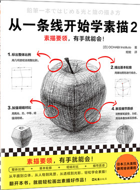 从一条线开始学素描2（素描要领有手就能会！日本三大美院御用培训课程进阶篇。从平面到立体，从光影到色彩，轻松学会画）