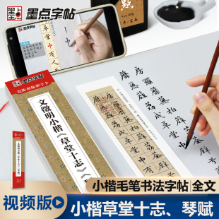 毛笔近距离临摹字卡文征明小楷草堂十志琴赋初学者学生成人入门小楷临摹毛笔书法字帖 墨点字帖