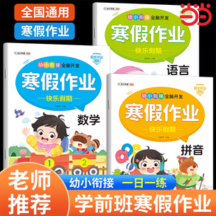 幼小衔接教材全套一日一练幼儿园大班练习册全套学前班寒假作业拼音数学语文识字全套练习册幼升小一年级每日一练思维训练练习本题