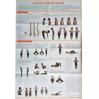 当当网 强直性脊柱炎自我按摩与锻炼挂图 郑润杰，张雄 中国中医药出版社 正版书籍