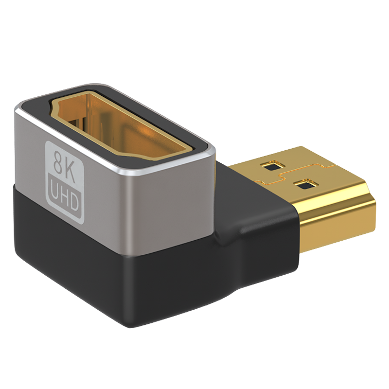 腾飞hdmi90度弯头直角转接头转弯头转角公对母延长线连接高清电视