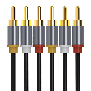 腾飞三对三莲花AV线音频线dvd线机顶盒子老电视机信号连接高清晰红黄白三色插头3对3视频线输出rca加延长线