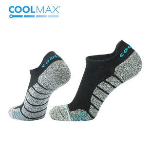 CoolMax高端材料户外加厚毛圈毛巾底短筒袜子跑步徒步运动船袜