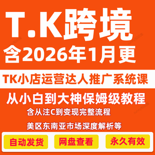 2025TK运营教程直播带货达人运营爆款短视频跨境电商系统课程