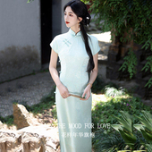夏季 改良2026女复古短袖 长款 四小姐花样年华旗袍绿色国风中式