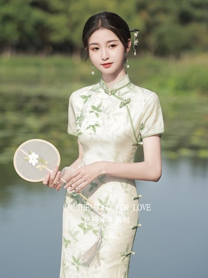 【花样年华旗袍】中式女2025夏季年轻高端新款高贵气质淡雅连衣裙