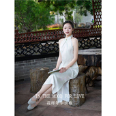 国风绝美 挂脖连衣裙女夏2026新款 四小姐花样年华旗袍新中式 无袖