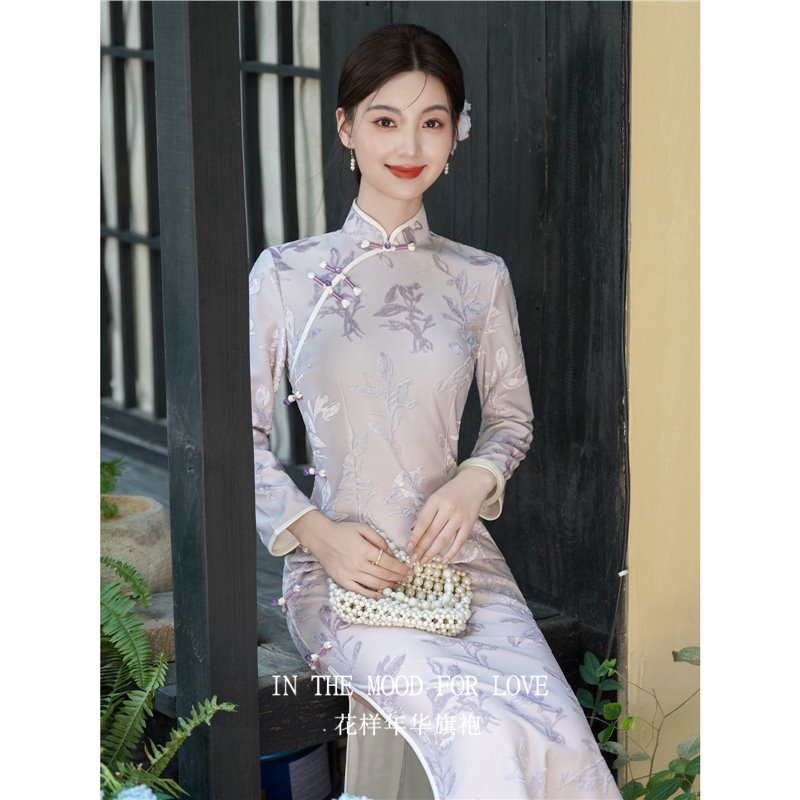 四小姐花样年华旗袍四小姐花样年华旗袍新中式秋年轻绝美植绒提花