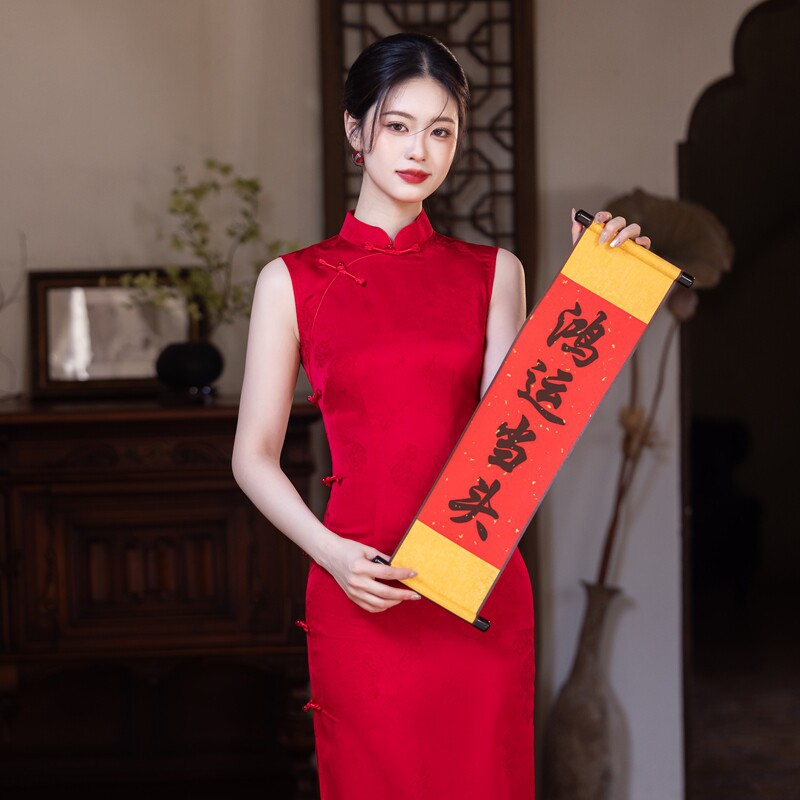 四小姐花样年华旗袍夏款改良2026年新款大红色绝美年轻款婚礼礼服