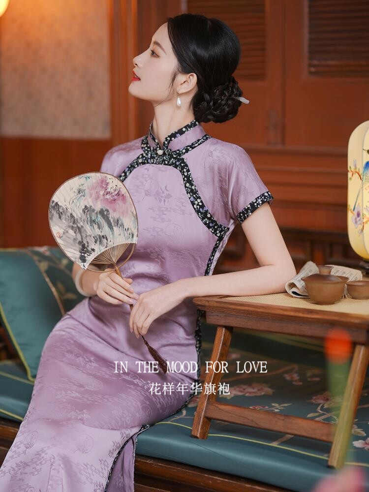 【花样年华旗袍】复古新款春夏少女2026紫色民国改良连衣裙绝美风