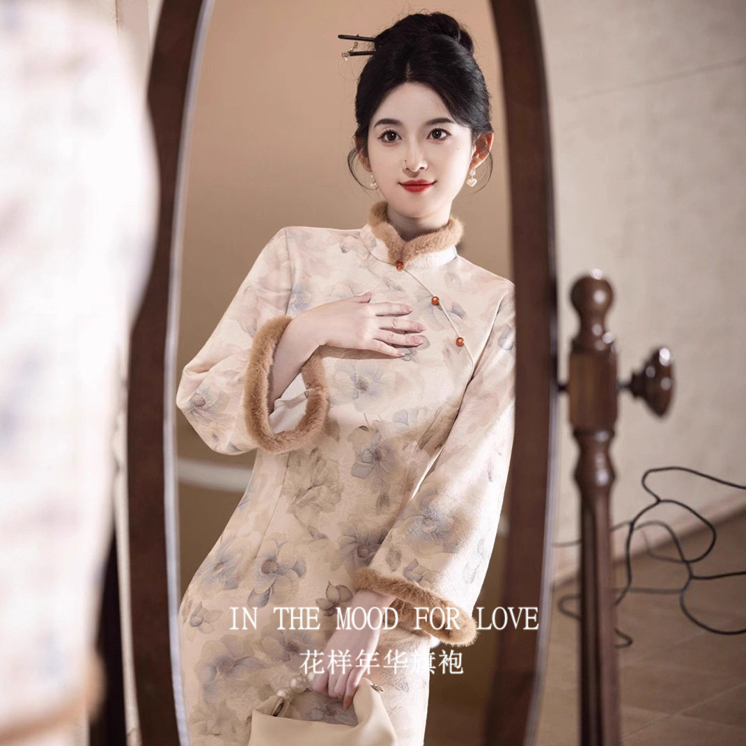 新中式加绒倒大袖少女款