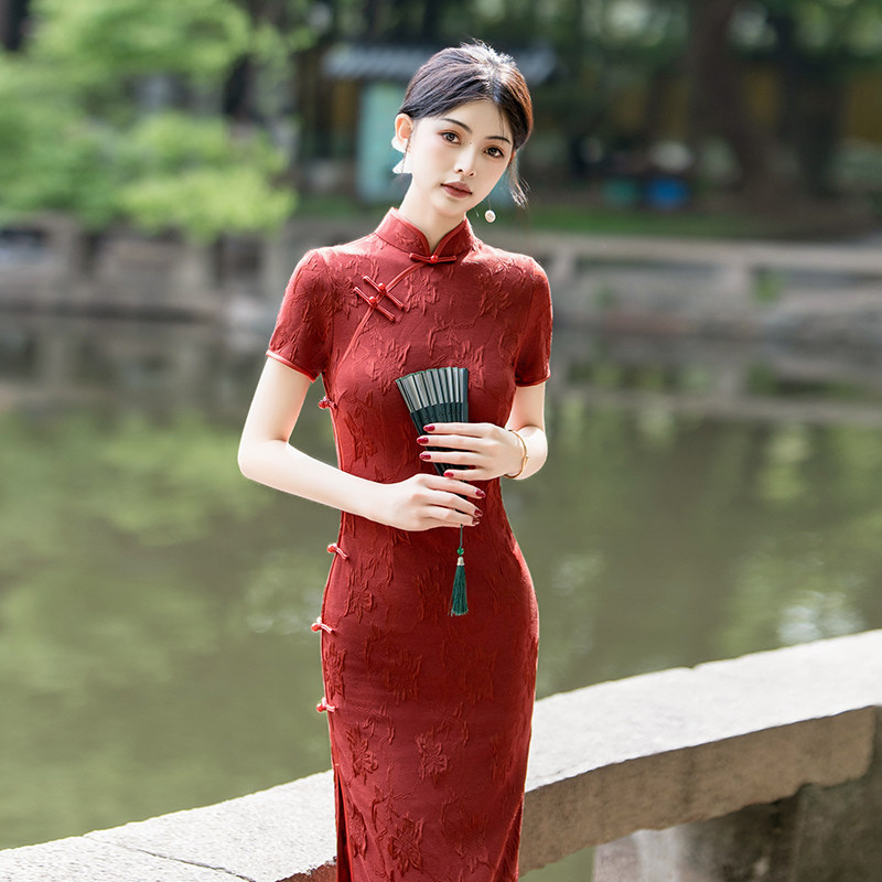 四小姐花样年华旗袍新中式红色订婚敬酒服2026新款女高级感婚宴高