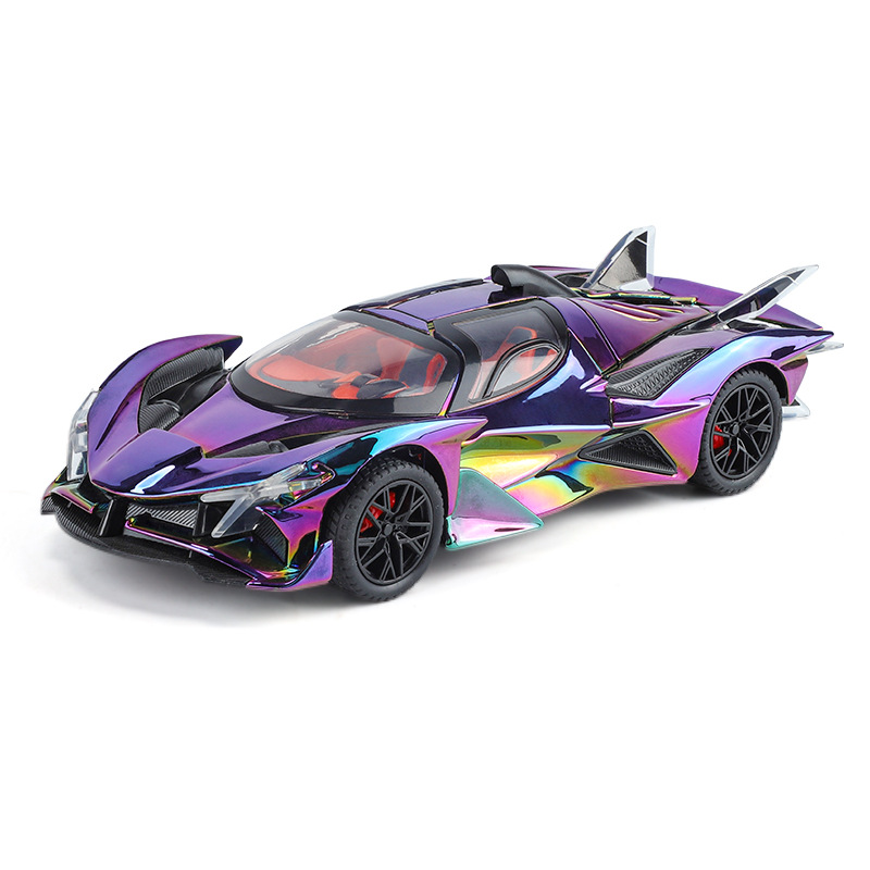 新豪迪C2470泡沫盒EVO1/24仿真儿童男声光回力合金车模型玩具