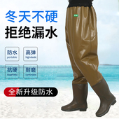 半身连体防水裤 女防水防滑水鞋 钓鱼雨裤 高腰下水裤 雨鞋 长筒雨靴男