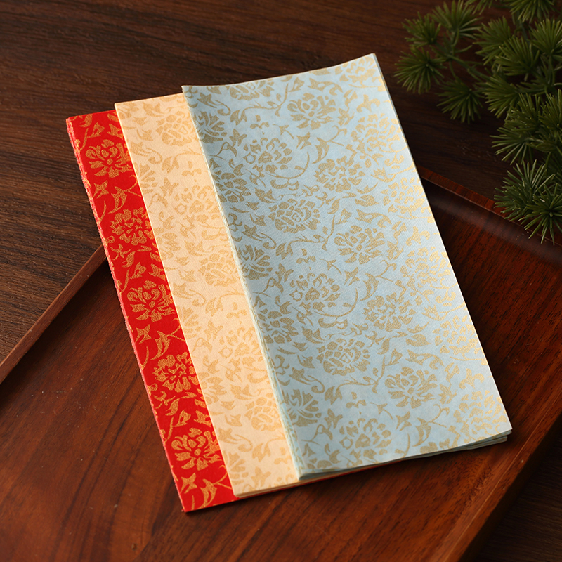 金菊纹绢中式宣纸古中国风信笺纸