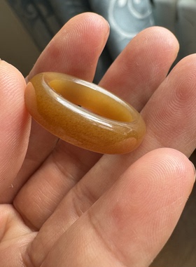 新疆和田玉糖玉戒圈指环且末金山红糖男女戒指跑环吊坠
