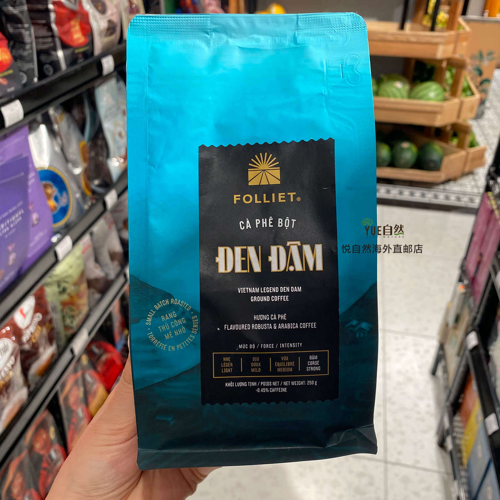 越南直邮FOLLIET精选优质纯咖啡Den Dam越南经典传奇滴漏咖啡粉 - 实物图