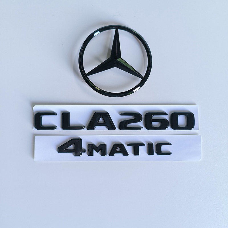 奔驰CLA260改装黑色车标CLA200CLS300CLS450后尾标排量字母车贴标图片
