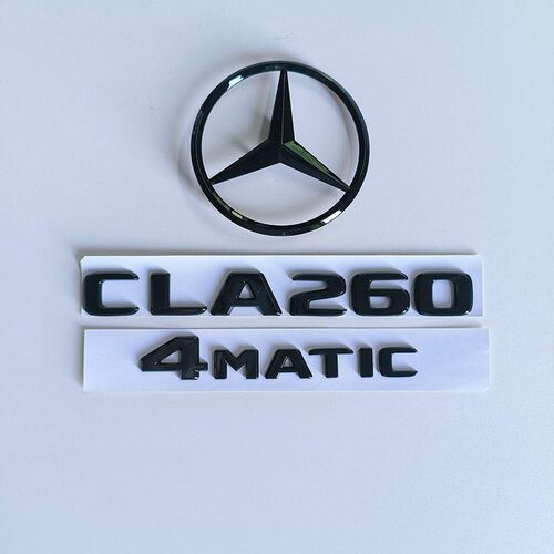 奔驰CLA260改装黑色车标CLA200CLS300CLS450后尾标排量字母车贴标