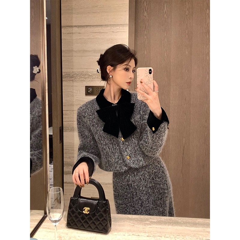 剩饭自制 【限量5折】法式加厚外套小香风套装女冬季气质鱼尾裙子,女装/女士精品,时尚套装,淘宝优惠券,粉丝福利购,淘宝优惠卷