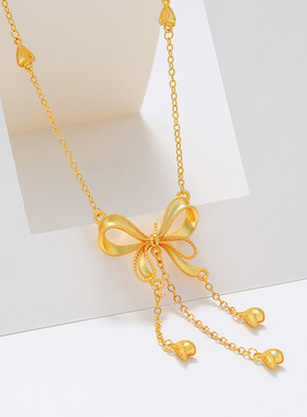 蝴蝶结流苏项链女款情人节礼物