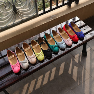 Smile Rainbow 2026新款法式甜美缎面蝴蝶结芭蕾鞋女平底浅口单鞋