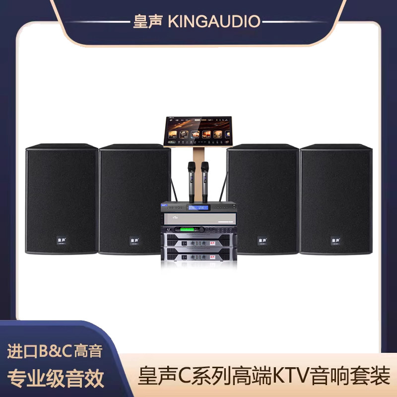 KingAudio/皇声 C12(进口单元)一拖四+点歌机+话筒 KTV音响套装