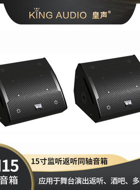KingAudio/皇声 AM15 舞台演出酒吧台唇监听反听同轴15寸返听音箱