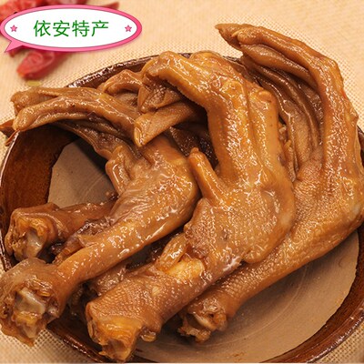 东北黑龙江依安特产熟食卤香熏烤鹅爪鹅掌零食真空包装特色风味