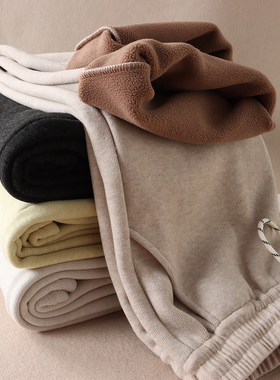 680克~一条过冬加厚绒保暖显瘦阔腿裤高腰窄版自发热休闲长裤W567