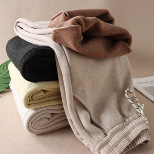 自发热休闲长裤 高腰窄版 W567 一条过冬加厚绒保暖显瘦阔腿裤 680克