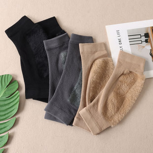 秋冬一体仿水貂绒针织护膝加绒加厚男女士老寒腿保暖护腿袜套W503