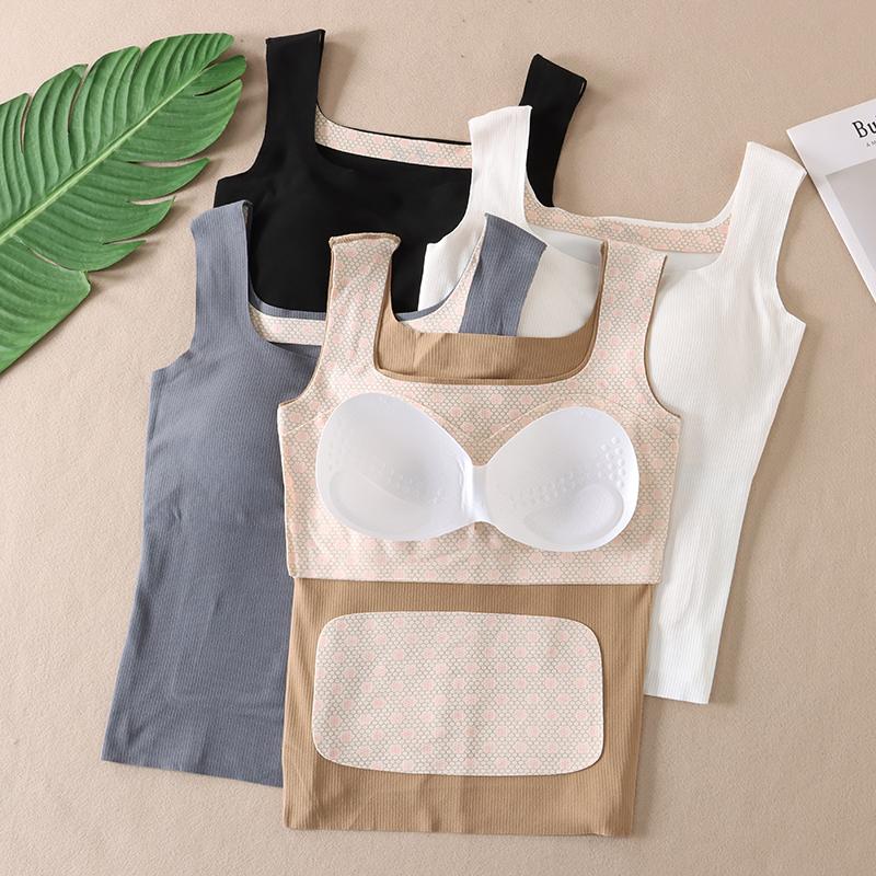 带胸垫慕斯德绒温变保暖背心