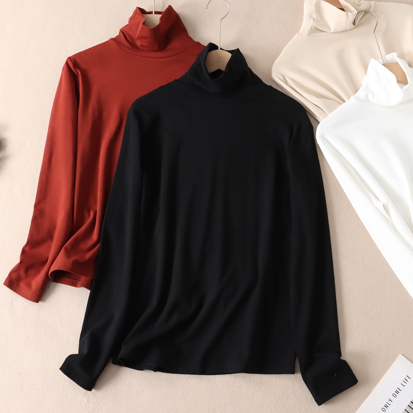 上身即暖高领修身长袖打底t恤女