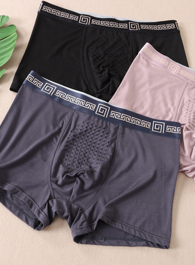 【三条装】2025年夏新裸感莫代尔男士内裤透气舒适大码平角裤F274