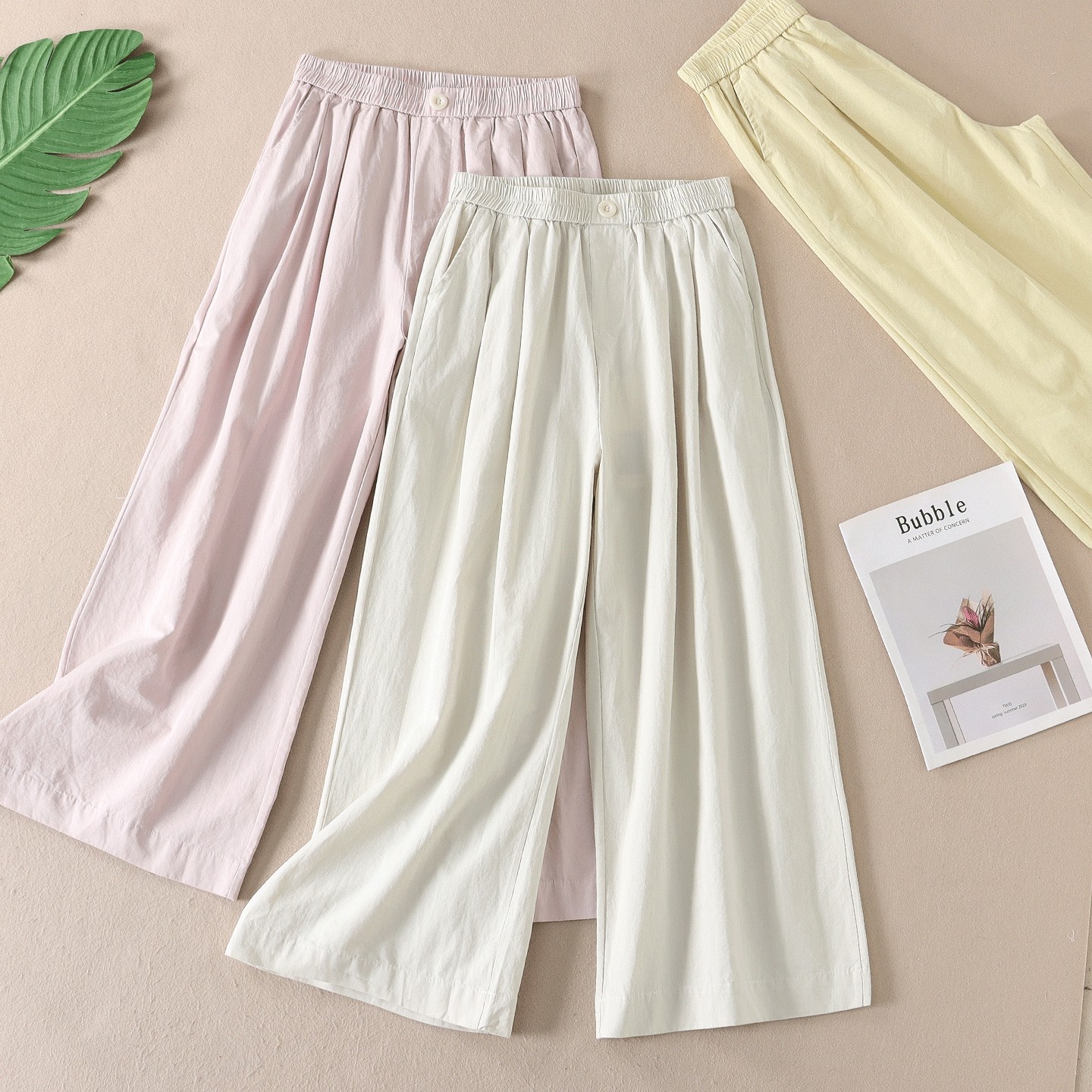 韩版精梳纯棉阔腿裤梨形身材显瘦腿长高腰夏新遮胯休闲长裤 F226,女装/女士精品,休闲裤,淘宝优惠券,粉丝福利购,淘宝优惠卷