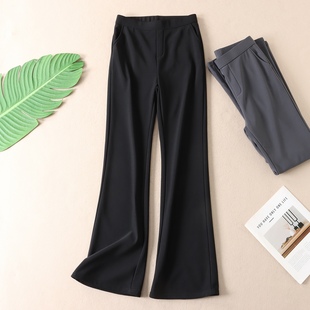 显瘦显高显腿长加绒超模喇叭裤 G81 女秋百搭高腰加绒加厚拖地长裤