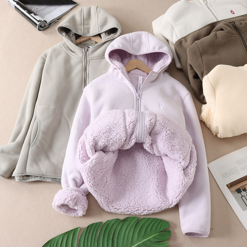 巨暖活加厚绒羊羔毛户外休闲卫衣