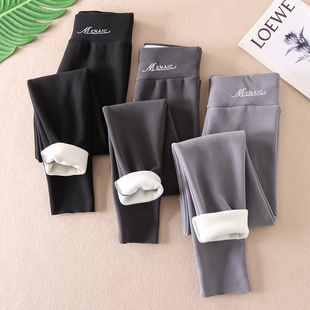 子 女显瘦高腰收腹无痕加绒打底裤 W633 冬自发热德绒保暖裤 可外穿