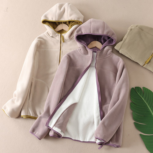 830克加厚羊羔绒+奥粒绒连帽卫衣