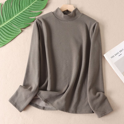 自留推~保暖显瘦中厚驼绒天丝t恤