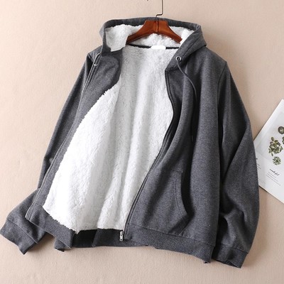 加大码男士加绒卫衣外套