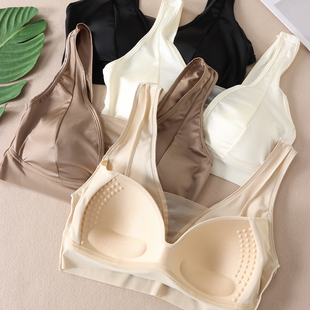 舒服体感宽肩带V领抹胸文胸女夏新简约丝滑上托式无钢圈内衣X316