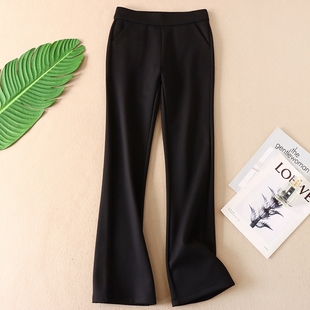 子 巨显瘦 气质高腰加绒加厚百搭女士大长腿喇叭裤 韩版 T18 600克